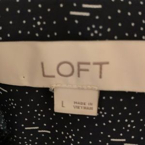 LOFT navy button down blouse